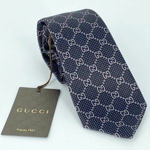🚫SOLD🚫Brand New Authentic Men’s Gucci GG Print Silk Tie With Tags